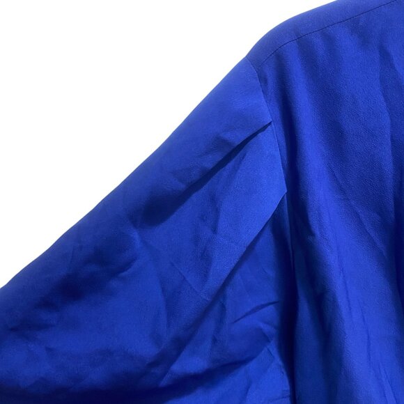 EUC Ann Taylor Wrap Top - Cobalt Blue Tie Waist - Size 14 - Picture 7 of 10